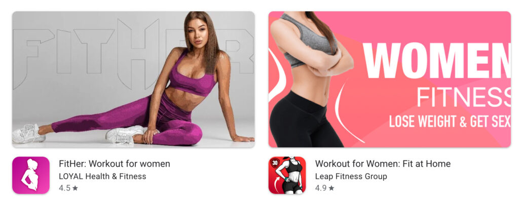 FitHer: Workout for Women versus Workout for Women: Fit at Home.